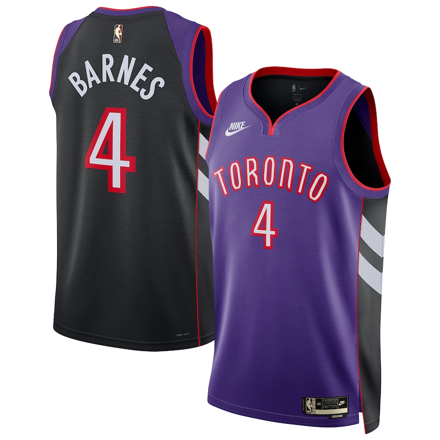 Men Toronto Raptors #4 Scottie Barnes Nike Purple 2024-25 Swingman NBA Jersey->youth nba jersey->Youth Jersey
